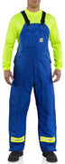 Carhatt Mens Flame Resistant Duck Lined Bib Overall Striped