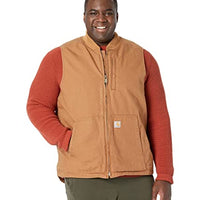 Carhartt 104395 Men's Loose Fit Washed Duck Insulated Rib Collar Vest
