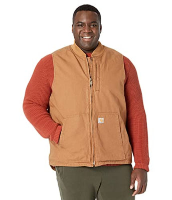 Carhartt 104395 Men's Loose Fit Washed Duck Insulated Rib Collar Vest