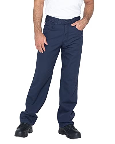 Men's Khaki Flame-Resistant Loose Fit Midweight Canvas Pant