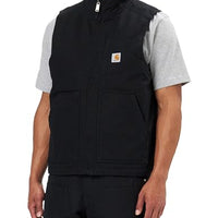 Carhartt 104277 Men's Loose Fit Washed Duck Sherpa-Lined Mock-Neck Vest