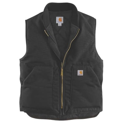 Carhartt 106676 Men's Relaxed Fit Firm Duck Insulated Rib Collar Vest, Black