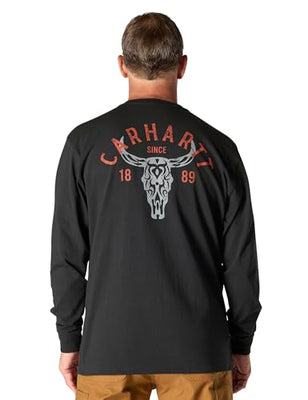 Carhartt Men's Loose Fit Heavyweight Long-Sleeve Pocket Longhorn Graphic T-Shirt