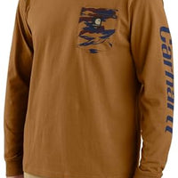 Carhartt 106497 Men's Relaxed Fit Heavyweight Long-Sleeve Pocket Camo Graphic T-Shirt