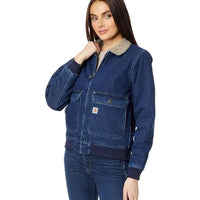 Carhartt 105446 Women's Relaxed Fit Denim Sherpa-Lined Jacket