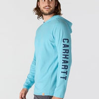 Carhartt 106654 Men's Force Relaxed Fit Midweight Long-Sleeve Logo Graphic Hooded T-Shirt
