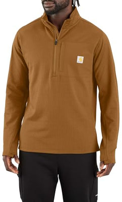 Carhartt 106423 Men's Force Relaxed Fit Mock Neck Half-Zip T-Shirt