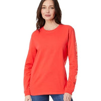 Carhartt 103401 Women's Loose Fit Heavyweight Long-Sleeve Logo Sleeve Graphic T-Shirt