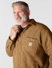Carhartt 107270 mens Rain Defender Loose Fit Heavyweight Quilted Snap Front Shirt Jac