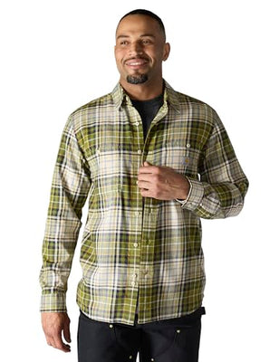 Carhartt Mens Rugged Flex Relaxed Fit Lightweight Long-Sleeve Plaid Shirt