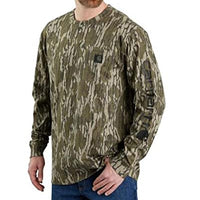Carhartt Men's 105483 Loose Fit Heavyweight Long-Sleeve Pocket Camo Logo Graphi
