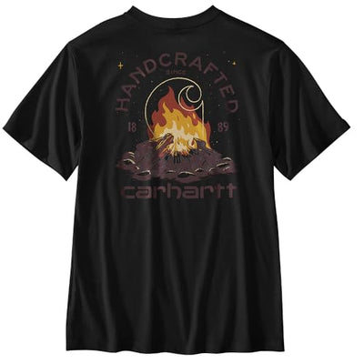 Carhartt Mens Relaxed Fit Lightweight Short-Sleeve Pocket Fire Graphic T-Shirt