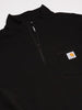 Force Relaxed Fit Long Sleeve Quarter Zip Pocket T-Shirt Black
