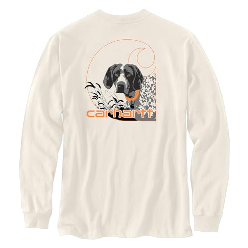 Carhartt 107042 Men's Loose Fit Heavyweight Long-Sleeve Pocket Dog Graphic T-Shirt