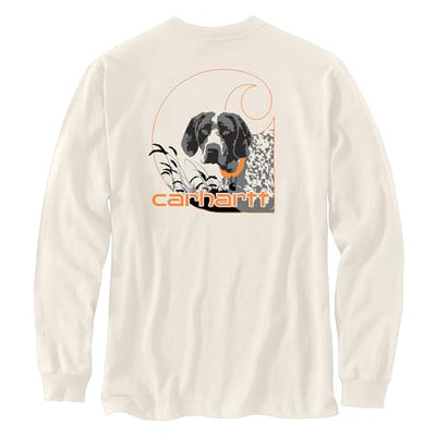 Carhartt 107042 Men's Loose Fit Heavyweight Long-Sleeve Pocket Dog Graphic T-Shirt