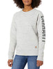 Carhartt 104410 Women's Relaxed Fit Midweight Crewneck Block Logo Sleeve Graphic Sweatshirt