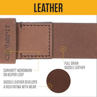 Carhartt A0005502 Men's Casual Rugged Saddle Leather Belts