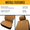 Carhartt Universal Nylon Duck Canvas Fitted Bucket Seat Covers, Durable Seat Protection with Rain Defender