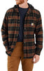 Carhartt 106353 Men's Rugged Flex Relaxed Fit Flannel Fleece Lined Hooded Shirt Jac