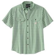 Carhartt 105702 Men's Loose Fit Midweight Short-Sleeve Plaid Shirt - Medium - Jade