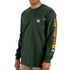 Carhartt Mens Flame Resistant Force Loose Fit Lightweight Long-Sleeve Logo Graphic T-Shirt