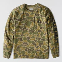 Carhartt 107043 Men's Relaxed Fit Heavyweight Long-Sleeve Pocket Camo Logo Graphic T-Shirt
