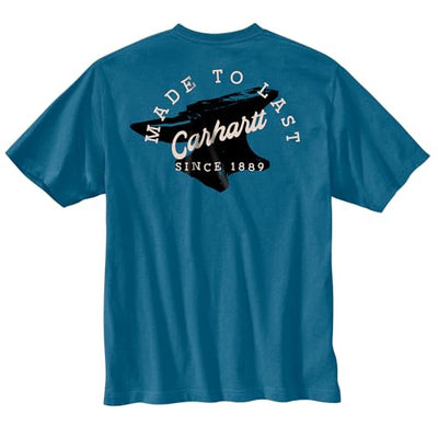 Carhartt 106153 Men's Loose Fit Heavyweight Short-Sleeve Anvil Graphic T-Shirt - 3X-Large Regular - Deep Lagoon Heather