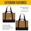 Carhartt Classic Vertical Open Tote Bag, Durable Water Repellent Material W/Hand and Shoulder Straps