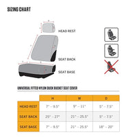 Carhartt C0001399 Universal Nylon Duck Canvas Fitted Bucket Seat Covers, Durable Seat Protection with Rain Defender