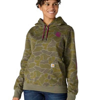 Carhartt 107267 Women's Relaxed Fit Midweight Logo Sleeve Graphic Printed Sweatshirt