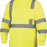 Rugged 68501 Outfitters Class 3 Long Sleeve T-Shirt Hi-Vis Safety Green (Safety Green, X-Large)