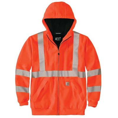 Carhartt Men's High-Visibility Loose Fit Midweight Thermal-Lined Full-Zip Class 3 Sweatshirt
