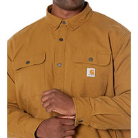 Carhartt 105419 Men's Rugged Flex Relaxed Fit Canvas Fleece Lined Shirt Jac