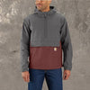 Carhartt 105749 Men's Rain Defender® Loose Fit Lightweight Packable Anorak, Steel/Apple Butter, Small