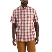 Carhartt 106140 Men's Loose Fit Midweight Short-Sleeve Plaid Shirt