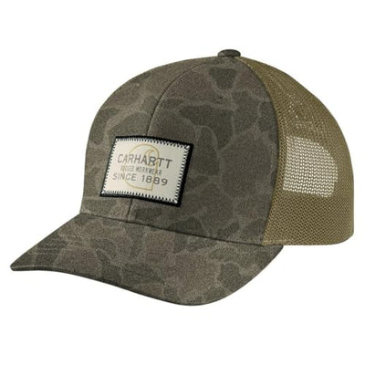 Carhartt Men's Wool Mesh-Back Camo Logo Patch Cap