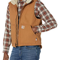 Carhartt 104981 Men's Flame Resistant Relaxed Fit Duck Sherpa-Lined Mock Neck Vest