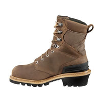 Carhartt 8” Waterproof Leather Logger Boot – Composite Toe Work Boots for Men with Goodyear Welt, Slip-Resistant Outsole, EH Rated