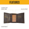 Carhartt B0000654 Men’s Pebble Leather Full Grain Leather Wallets, Durable Design, Multiple Card Slots, Gifts for Men