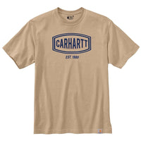 Carhartt 105185 Men's Loose Fit Heavyweight Short-Sleeve Logo Graphic T-Shirt - 2X Tall - White Truffle