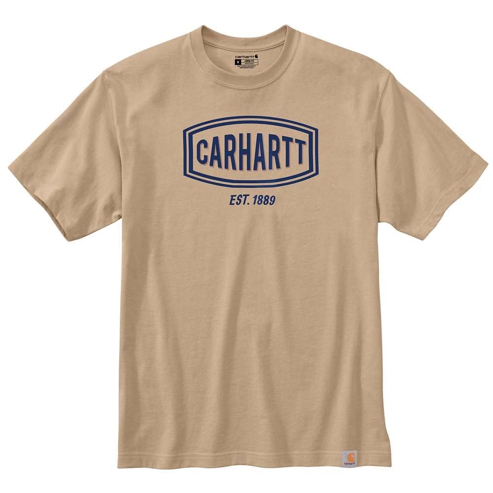 Carhartt 105185 Men's Loose Fit Heavyweight Short-Sleeve Logo Graphic T-Shirt - 2X Tall - White Truffle