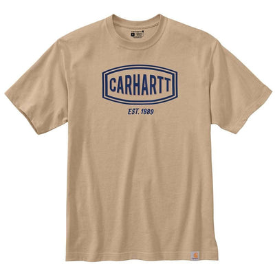 Carhartt 105185 Men's Loose Fit Heavyweight Short-Sleeve Logo Graphic T-Shirt - 2X Tall - White Truffle