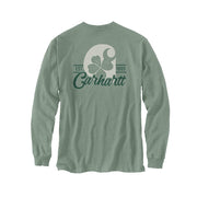 Carhartt 105705 Men's Loose Fit Heavyweight Long-Sleeve Shamrock Graphic T-Shir - XX-Large - Jade Heather