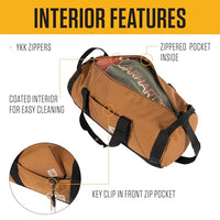 Carhartt B0000444 Classic Round Duffel with Utility Pouch, Heavy-Duty, Water-Resistant Packable Gear Bag for Jobsite, Gym, and Travel