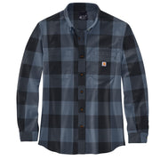 Carhartt 105432 Men's Rugged Flex Relaxed Fit Midweight Flannel Long-S - Large Tall - Navy, Large Big Tall
