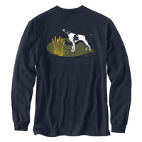 Carhartt 106038 Men's Loose Fit Heavyweight Long-Sleeve Pocket Dog Graphic T-Sh - 2X-Large Tall - Navy