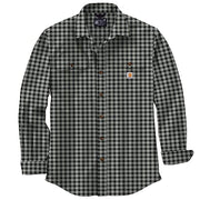 Carhartt 105947 Men's Loose Fit Heavyweight Flannel Long-Sleeve Plaid Shirt - 3X-Large Regular - Blue Fox