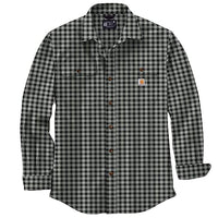 Carhartt 105947 Men's Loose Fit Heavyweight Flannel Long-Sleeve Plaid Shirt - Large - Blue Fox