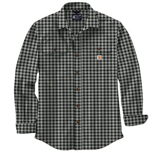 Carhartt 105947 Men's Loose Fit Heavyweight Flannel Long-Sleeve Plaid Shirt - Large - Blue Fox