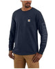 Carhartt 105041 Men's Relaxed Fit Heavyweight Long-Sleeve Pocket Logo Graphic T - X-Large Tall - Navy
